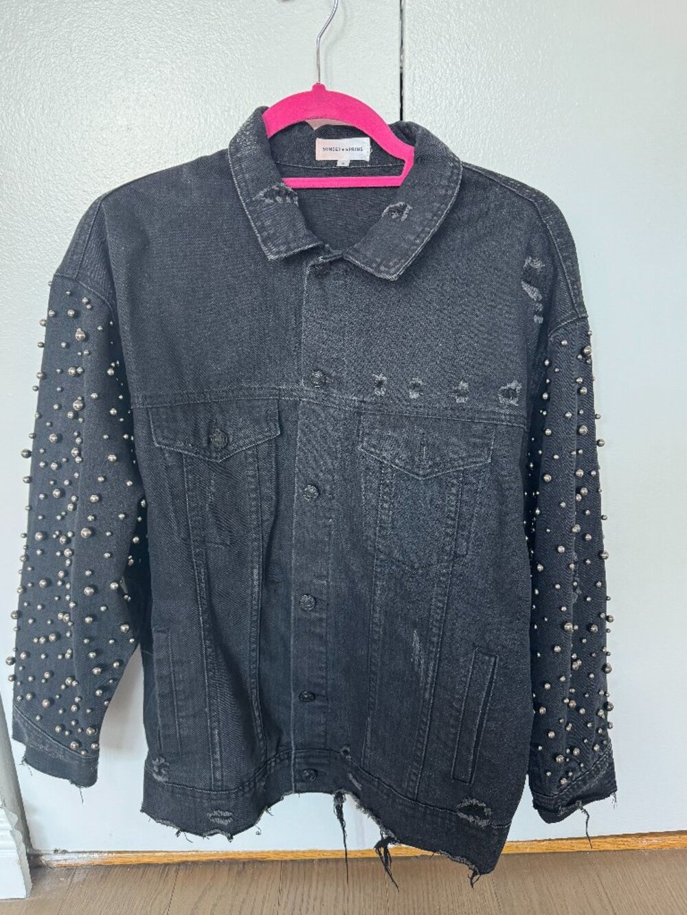 Sunset & Spring Distressed Denim Jacket